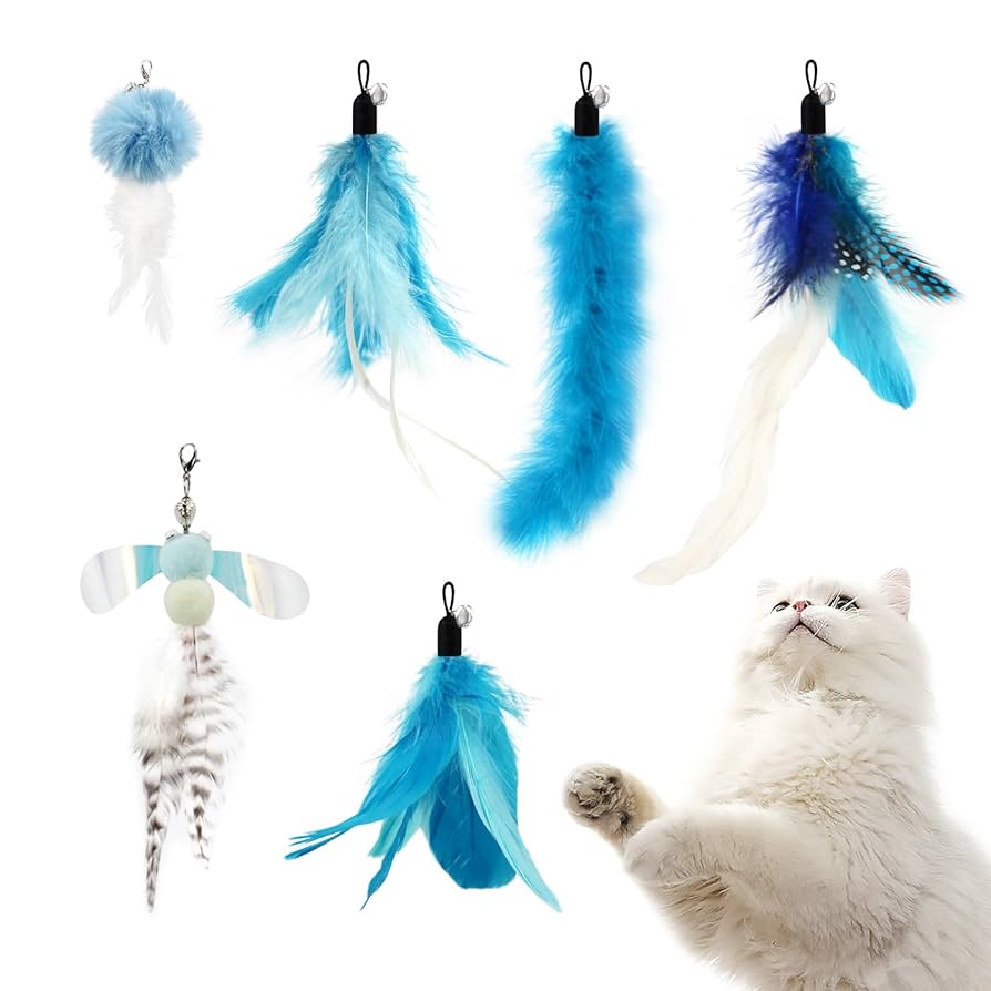 Amazon | SONGWAY 猫おもちゃ ねこじゃらし 羽 昆虫 ふわふわ